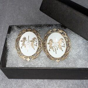 Vintage 1950's Screw back Earrings/SIAM Sterling Silver Jewelry pre owned